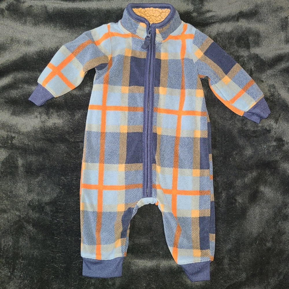 Carter's Baby Plaid Zip-Up Fleece Jumpsuit